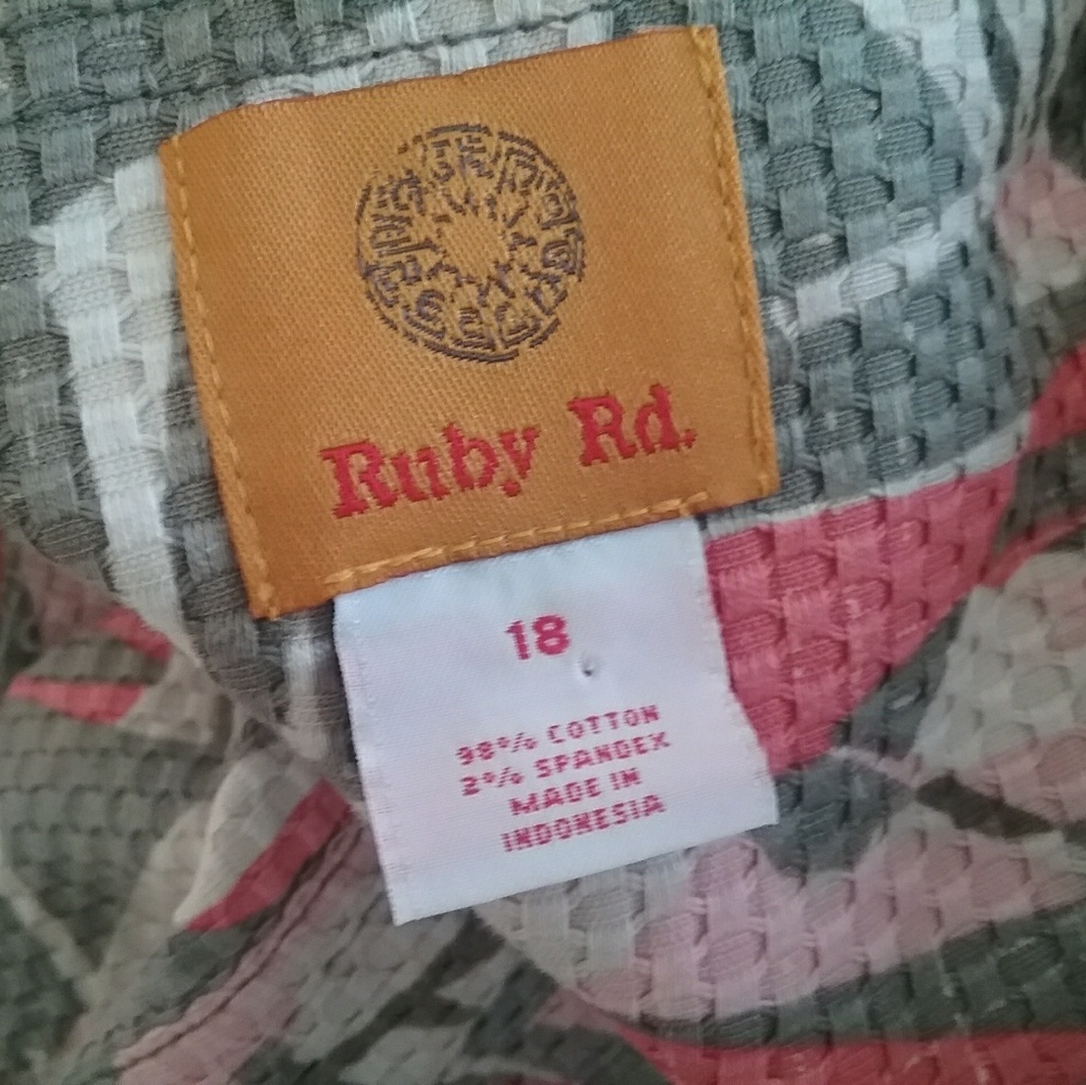 Ruby Rd Floral Print Jacket/Neutral Colors Size 18 - Picture 4 of 5